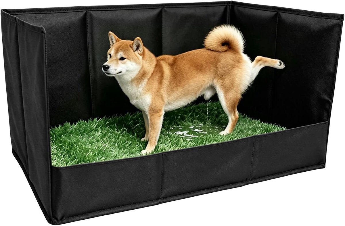 Draagbare hondenpottybak met opvangkom, opvouwbaar toilet voor puppy's en katten, ideaal voor zindelijkheidstraining en gebruik binnenshuis (84 x)
