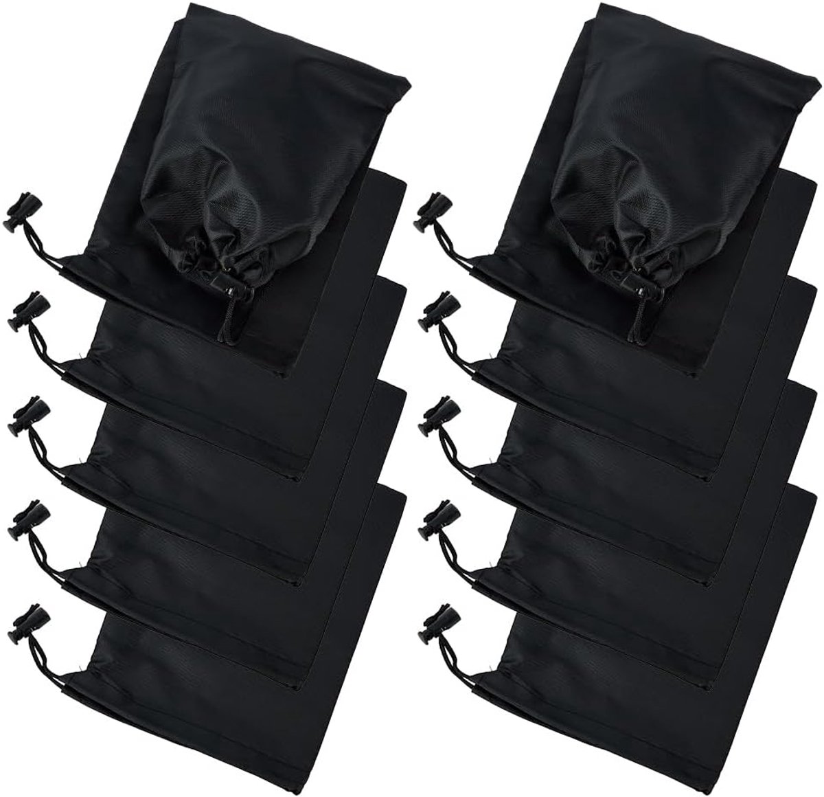 Drawstring tas 14,5 x 20 cm - Oxford zwart - Met handvat - Perfect voor sport en reizen - ShopVlot