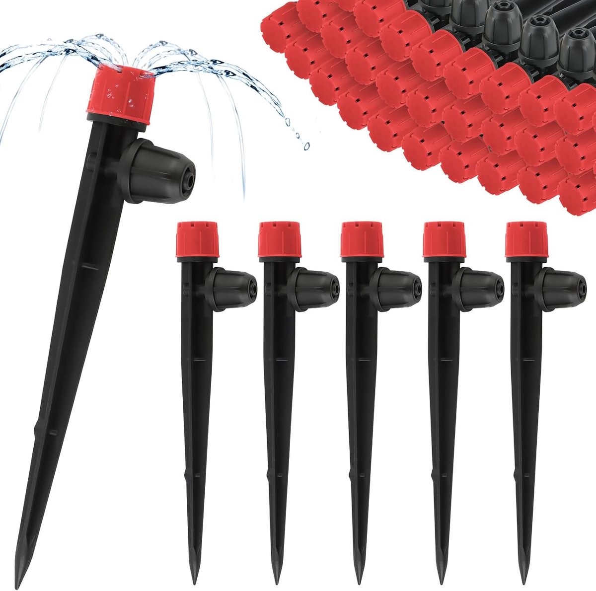 Drip irrigation druppelaars 50 stuks - 1/4 inch - verstelbaar 360 graden - ideaal voor tuinirrigatie - ShopVlot