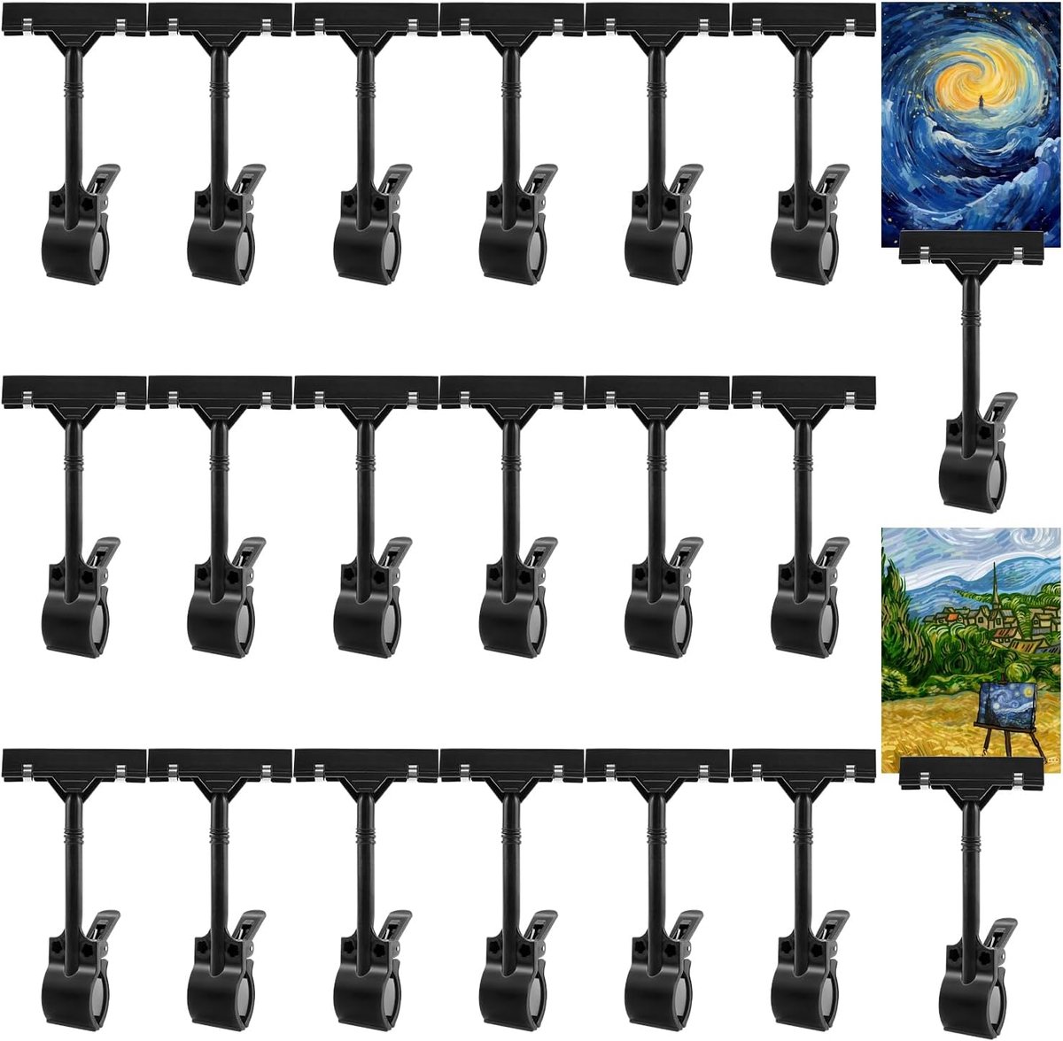 Prijslabelhouder 20 stuks - Rotonde kunststof - Verstelbare clips - Ideaal voor winkels - ShopVlot