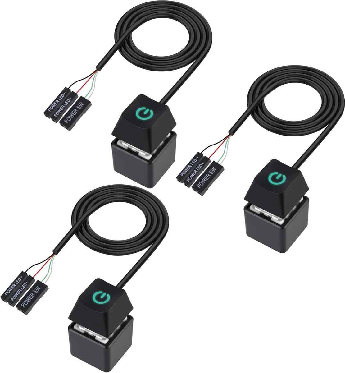 Computer Schakelaar - 3 Stuks Extern - Power Switch voor Desktop - Gemakkelijke Bediening - ShopVlot