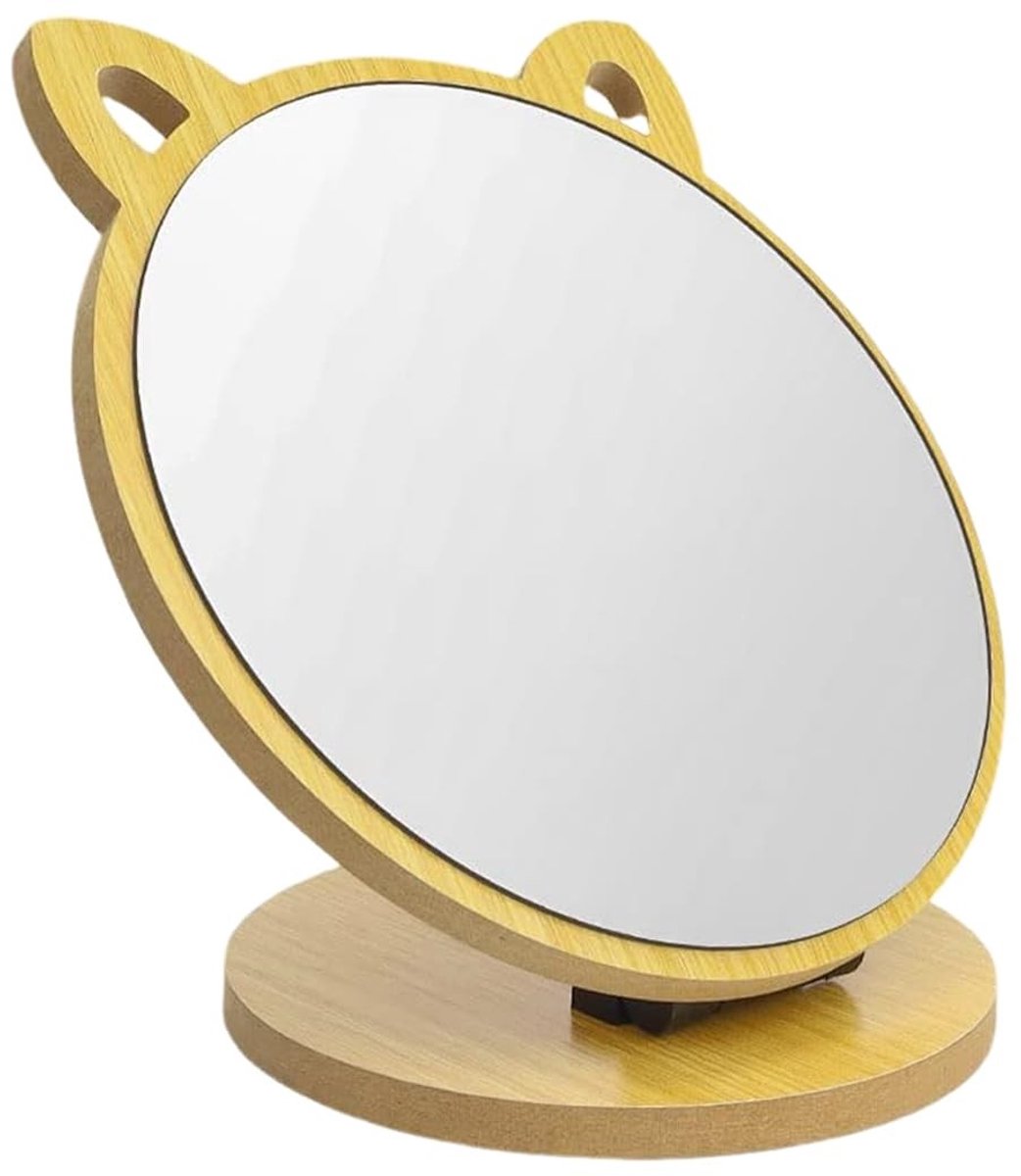 Solidchoice - Houten Make-up Spiegel met Kattenoor Vorm