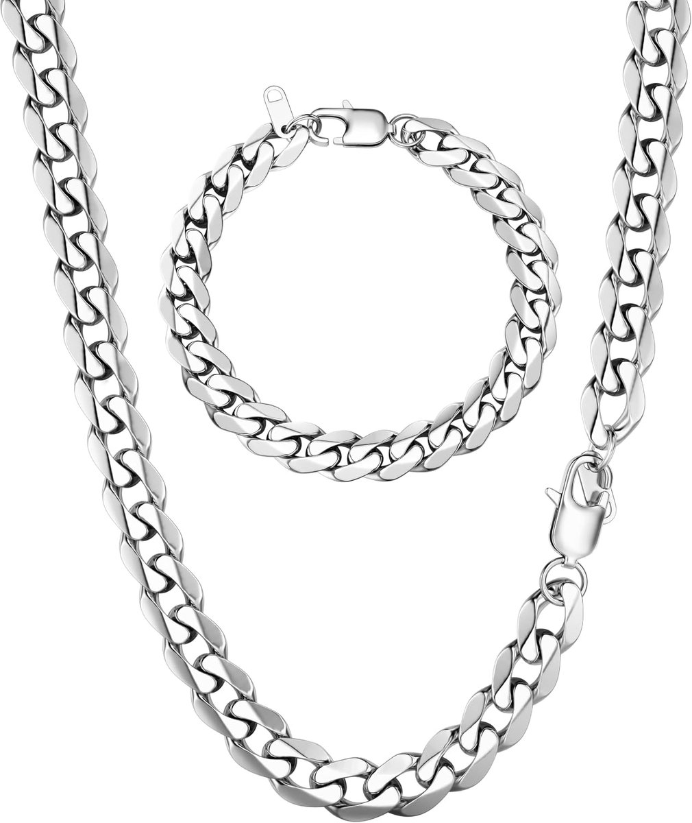 Heren ketting 5/9 mm breed - gepersonaliseerd - roestvrij staal - stijlvol accessoire voor elke gelegenheid - ShopVlot