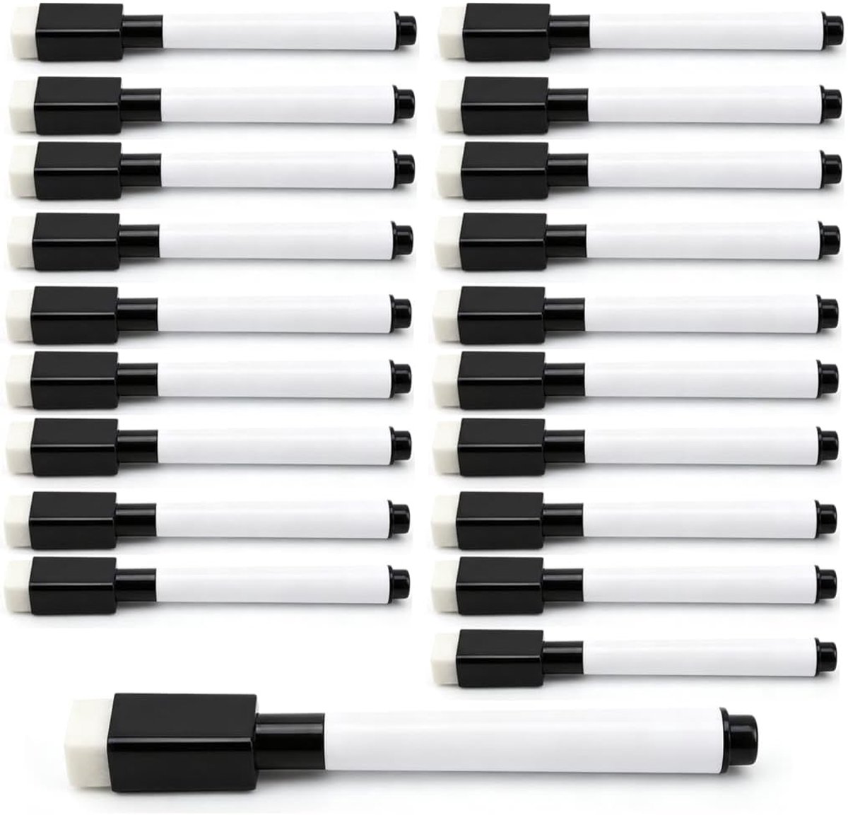 Whiteboardmarkers 20 stuks - magnetisch - afwasbaar - met spons voor professionele presentaties - ShopVlot
