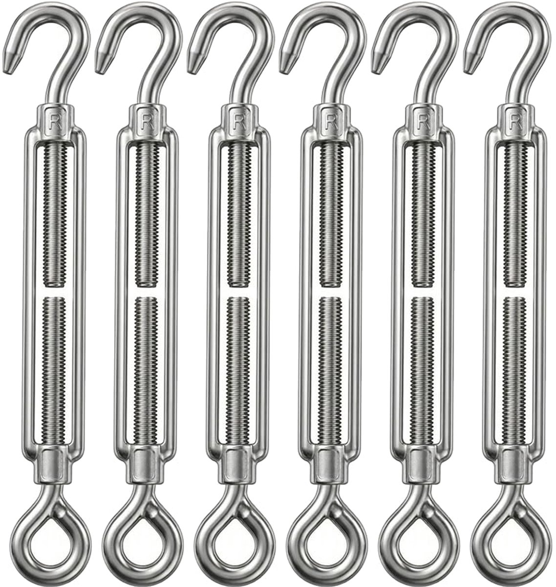 Spansloten touwspanners M4 - roestvrij staal 304 - verstelbaar - ideaal voor zonnezeil en waslijn - ShopVlot