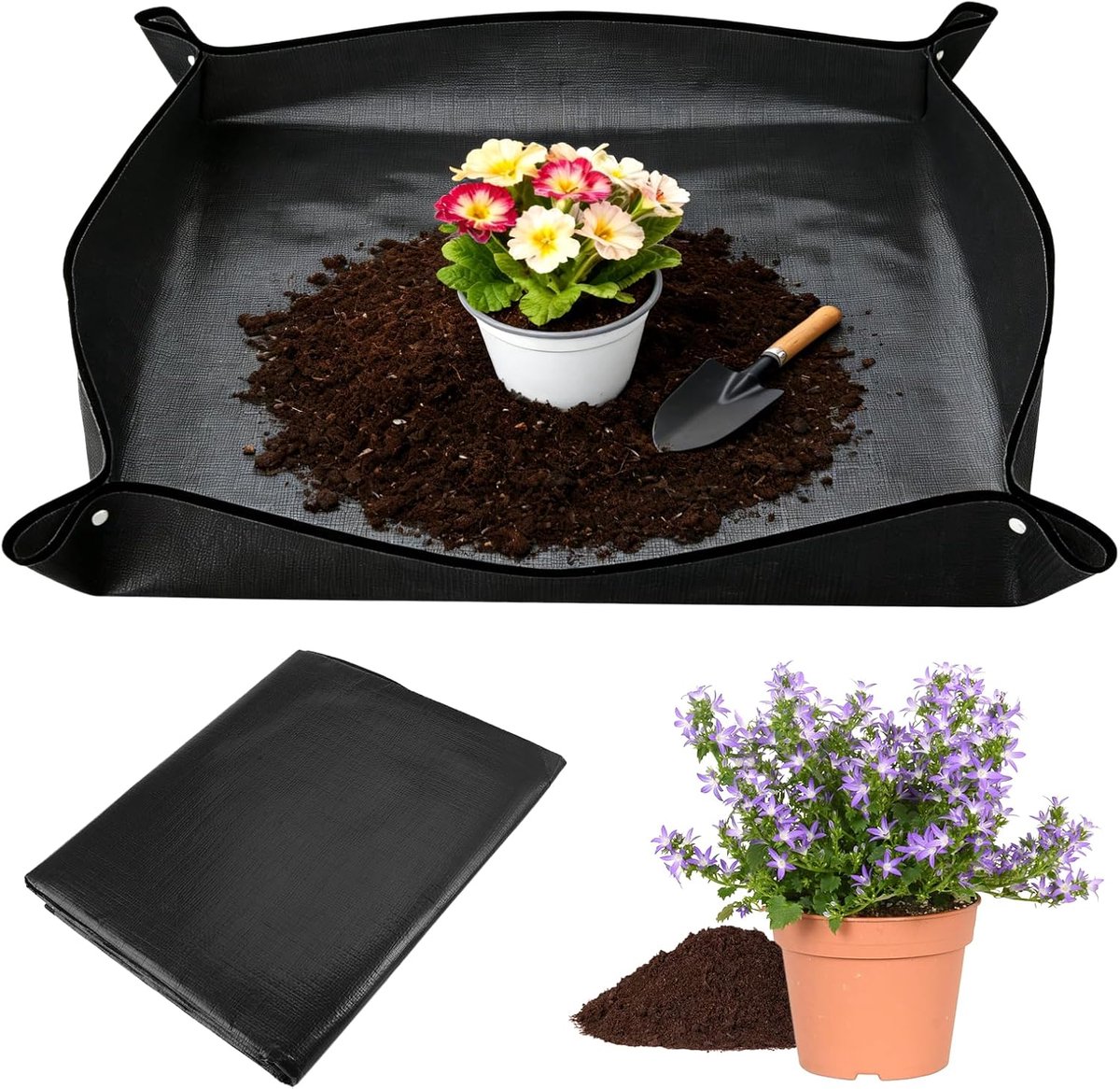 Planten verpottingsmat 100x100 cm - waterdichte verplantingsmat - opvouwbaar - ideaal voor verpotten - ShopVlot