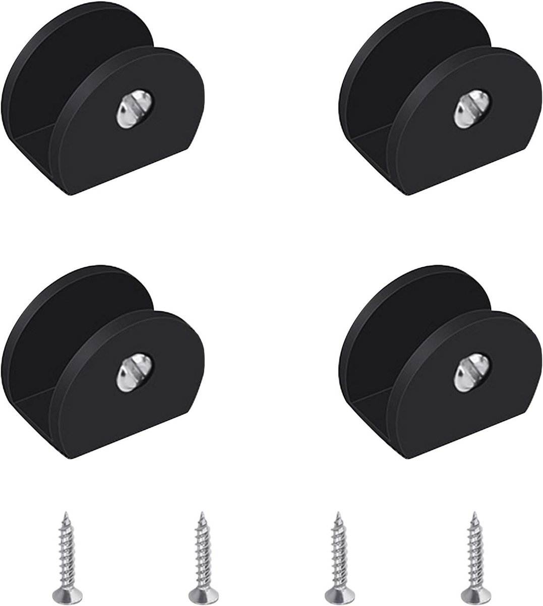 Glasbeugel 4 Stuks - Verstelbaar Aluminium Legplank Klem - Zwart - Voor 6-8 mm Dikke Glazen Planken - ShopVlot