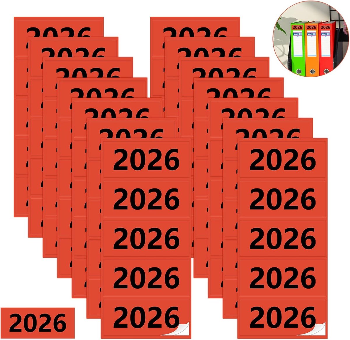 Jaargetallen stickers 200 stuks - etiketten voor ordners - ideaal voor gegevensorganisatie - ShopVlot