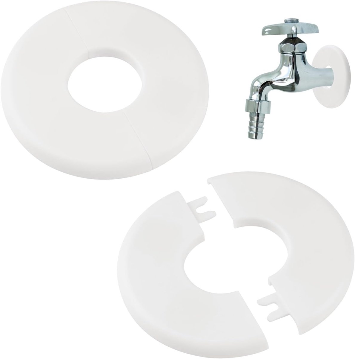 Tube wandcovers 2pcs - ABS rond zelfklevend - decoratieve rozetplaat - voor waterleiding 33,5mm - ShopVlot