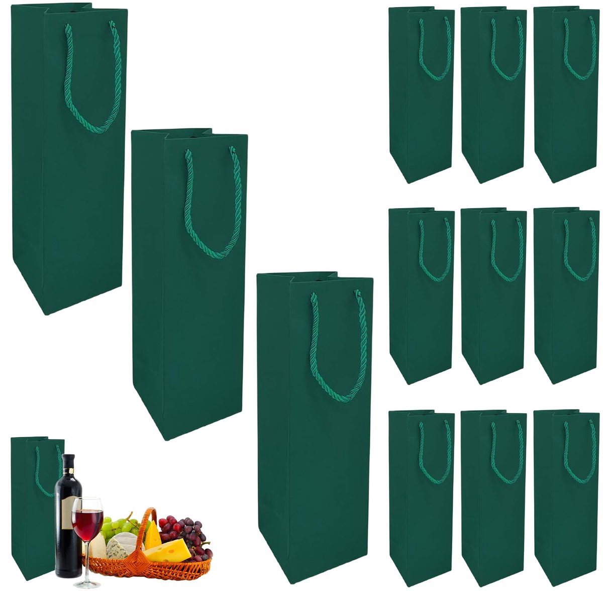 Solidchoice - 12 Stuks Wijnfles Geschenkzakken