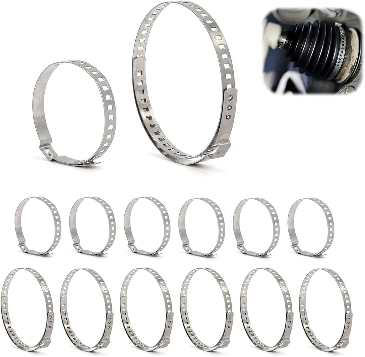 12 Pcs Transmission Hose Clamps 25-50mm 50-120mm for Drive Shaft Repair and Seals, Waterproof Mounting Clamp for Pump - ShopVlot