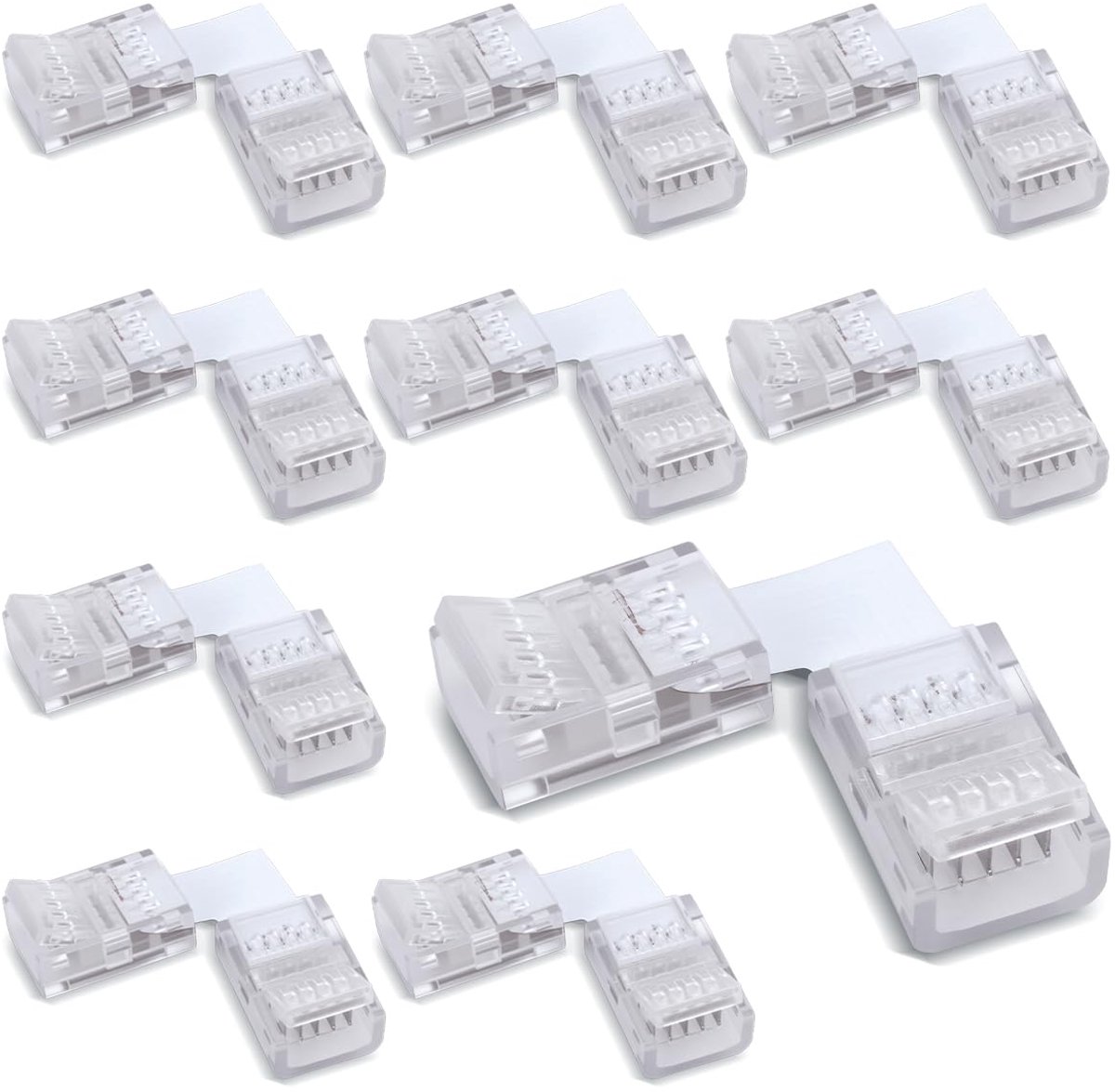 10 Pcs Strip Connector Wire Fast Connector for 10MM 5 Pin LED Light, Double Side Strip, L Type - ShopVlot