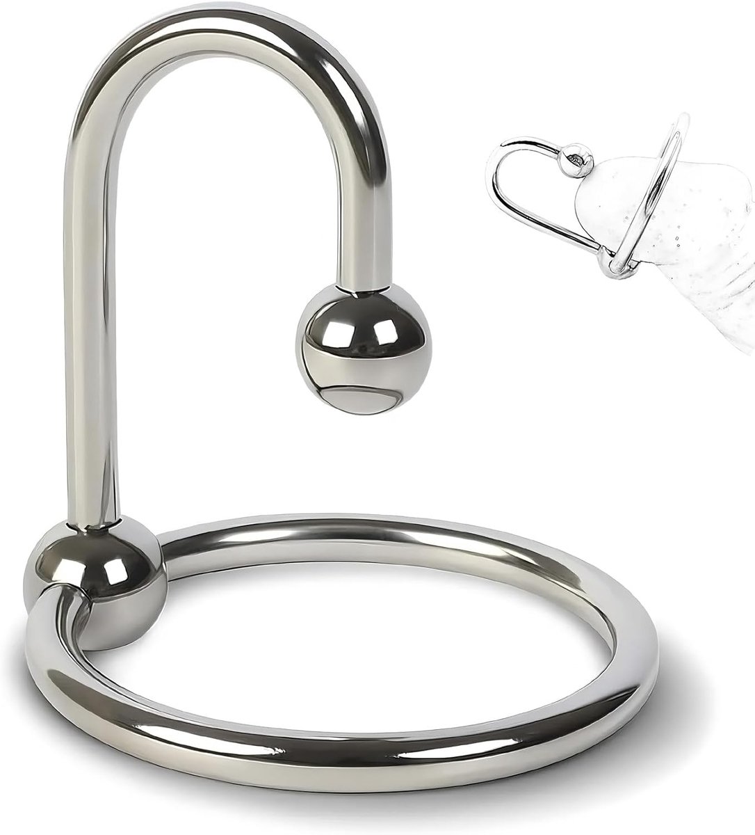 Rvs Mannelijke Urethra Sound – Penis Dilator Plug met Bevestigingsring, Gladde Gepolijste Urethra Stretcher Staaf voor - ShopVlot