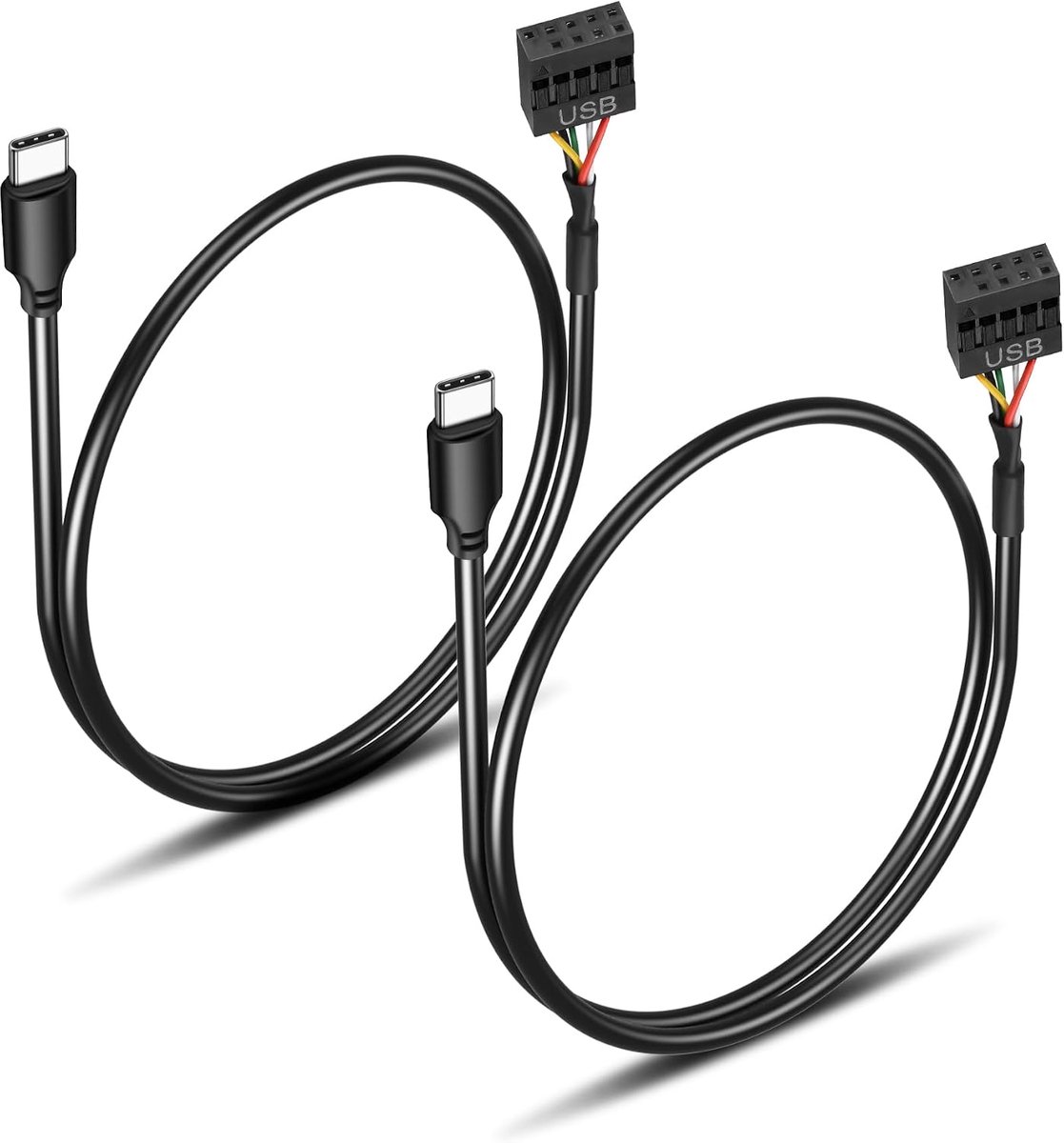 GINTOOYUN 2pcs motherboard 9 pin plug to type C Dupont cable motherboard 9 pin plug to USB-C graphics card connection - ShopVlot