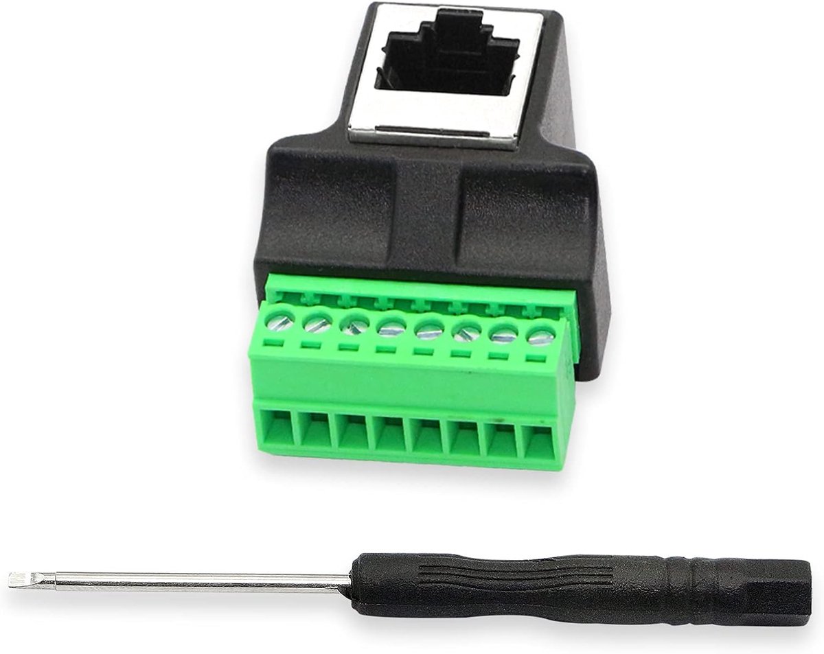 GINTOOYUN RJ45 Screw Terminal,RJ45 Ethernet 8P8C Female to 8 Pin Extender Adapter Connector for Cat7 Cat6 Cat5 CCTV - ShopVlot