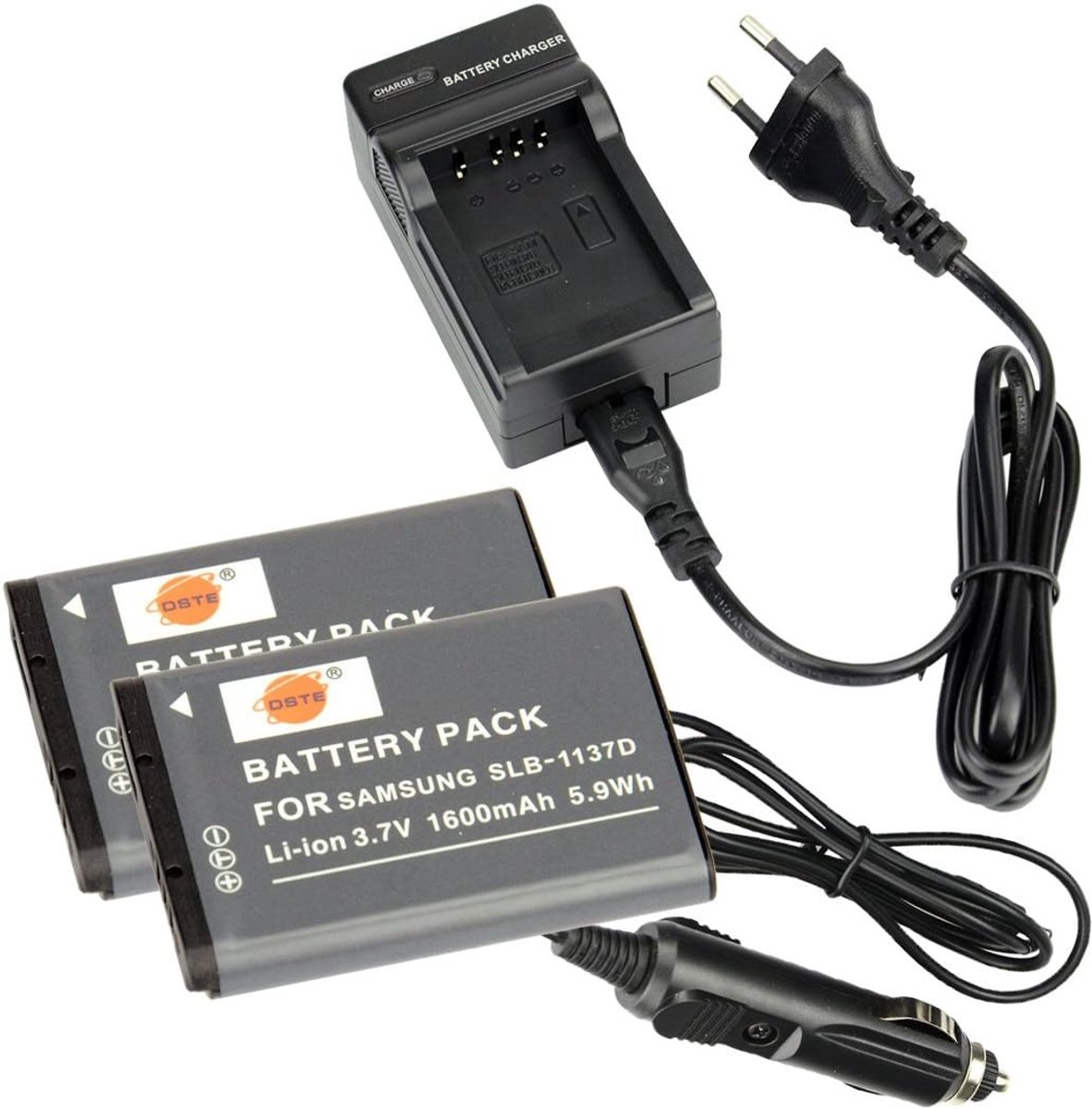 DSTE 2PCS SLB-1137D Battery + Travel Charger Compatible with Samsung i80 i85 i100 - ShopVlot