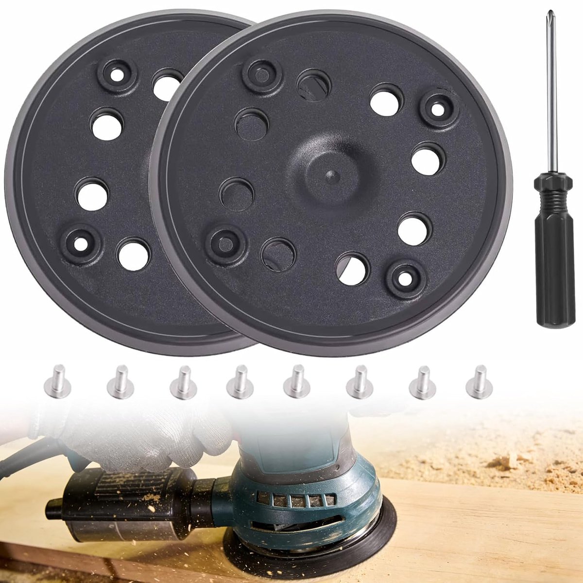 Grinding Disc 125 mm with Hook and Loop Compatible with Bosch PEX 270 A/PEX 270 AE Random Orbital Sander with - ShopVlot