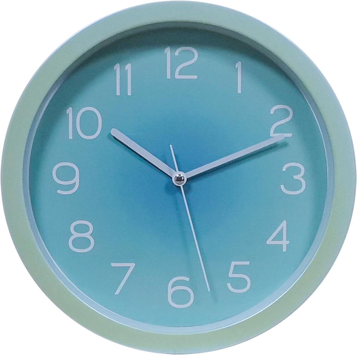 SnelShoppen - Stille Wandklok Keuken 10 Inch Minimalistisch Design Non-Tikken Decoratieve Wandklok voor Thuis en Kantoor - Blauw