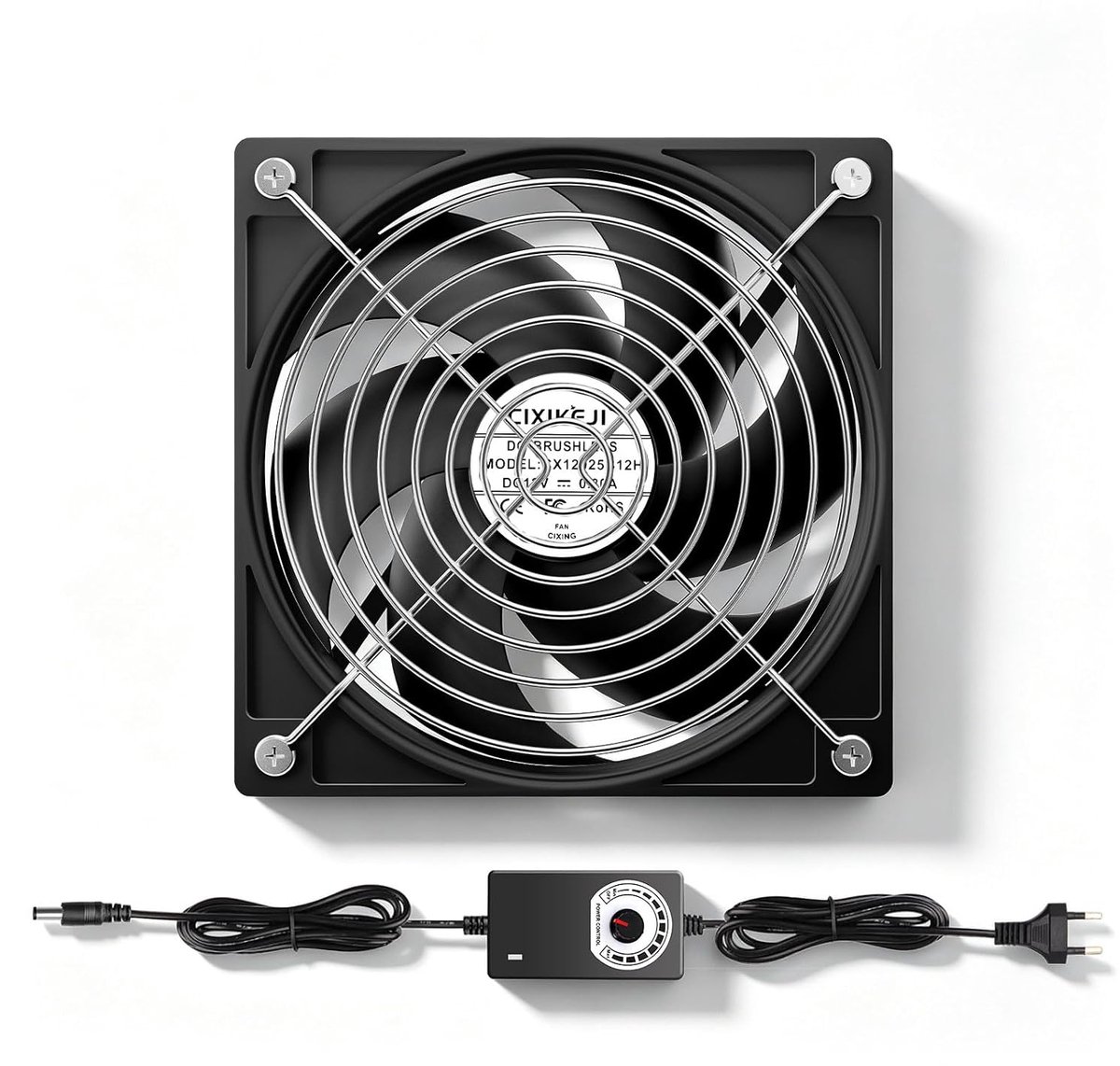 120 mm pc-ventilator, 12 V behuizingsventilator met stekker en traploze toerentalregelaar (2750 rpm), stil, krachtige - ShopVlot