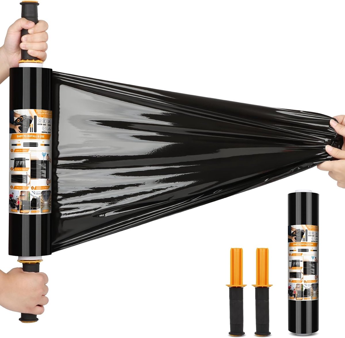 Palletwikkelfolie met Handvatten, Krimpfolie Industriële Plastic Folie voor Verhuizingen, Palletfolie, Verpakkingen - ShopVlot