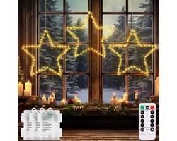 CCILAND Pack of 3 LED Star Lights, Christmas Decoration for Windows, 180 LEDs, Battery Operated Christmas Lights with - ShopVlot