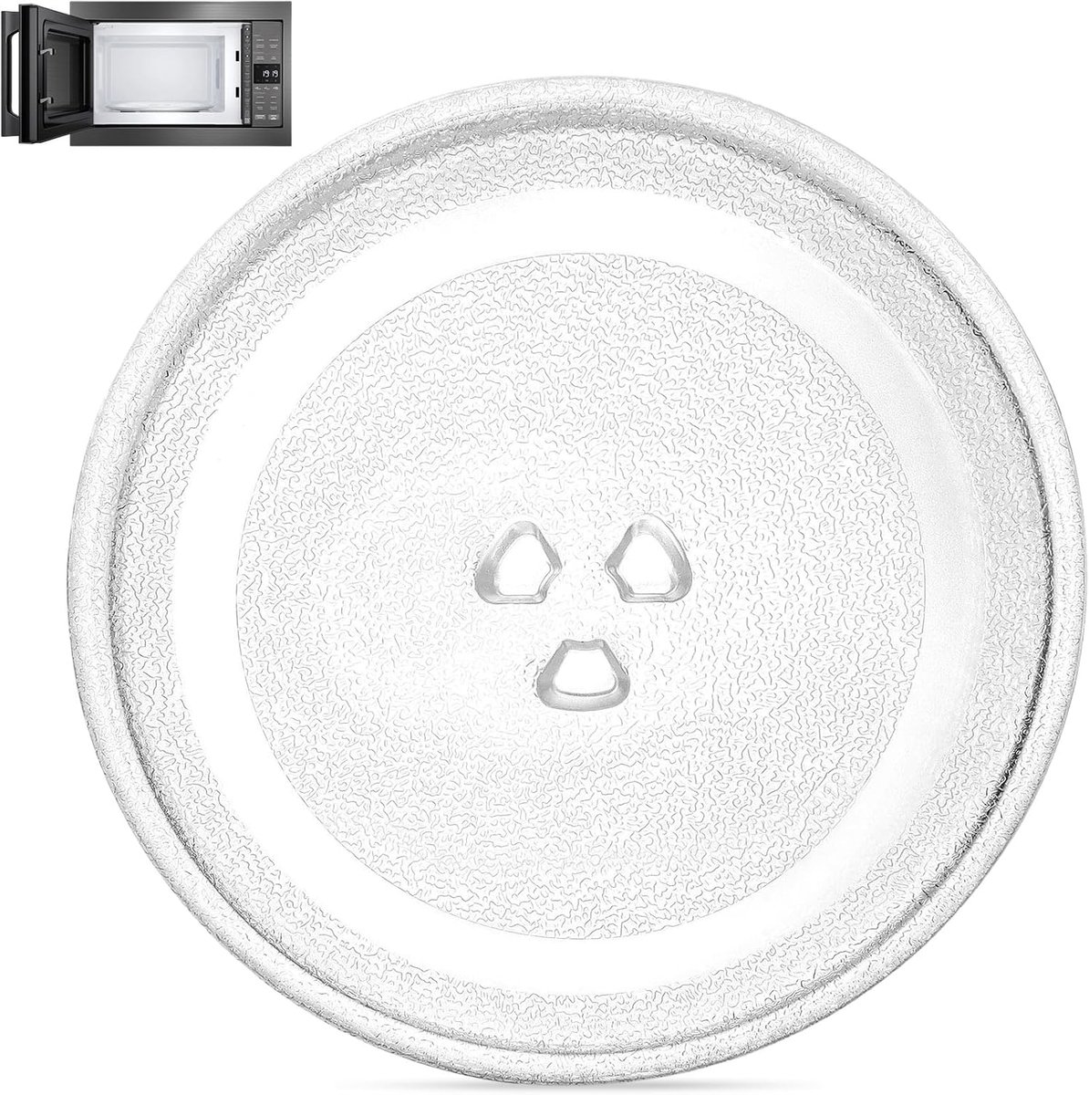 Universal Microwave Plate, 24.5 cm, with 3 Mounts, Type Y Glass Swivel Plate for Microwave, Round and Transparent - ShopVlot