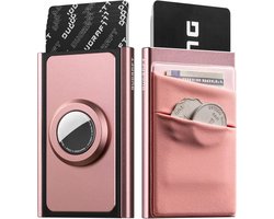 DUGRAFT Slim Credit Card Holder Pop Up Card Holder with Money Pocket and Airtag Holder RFID Blocking Minimalist Metal - ShopVlot