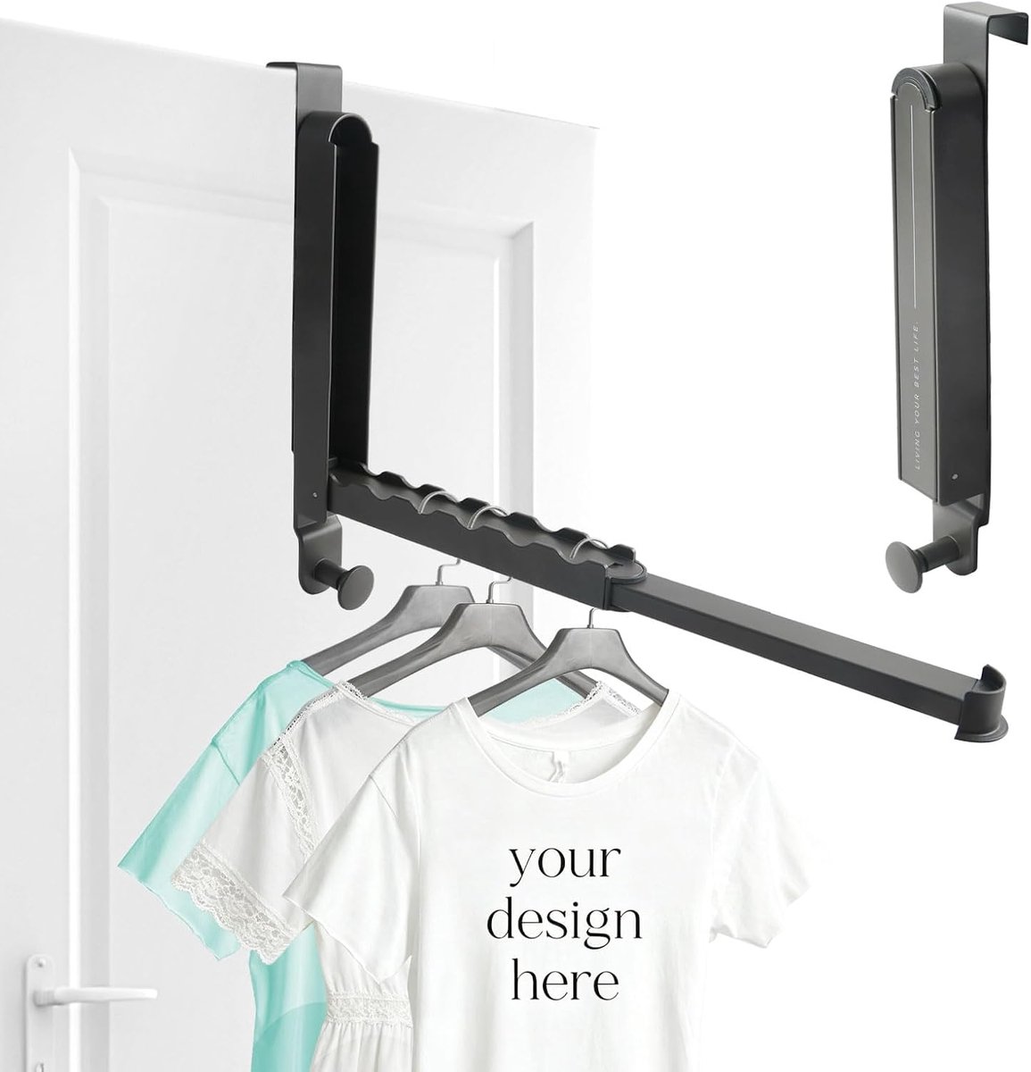 Door Hook for Hanging, Metal Grey, Door Hook, Scalable, No Drilling, Clothes Hooks, Foldable Clothes Hooks, 34 cm, for - ShopVlot