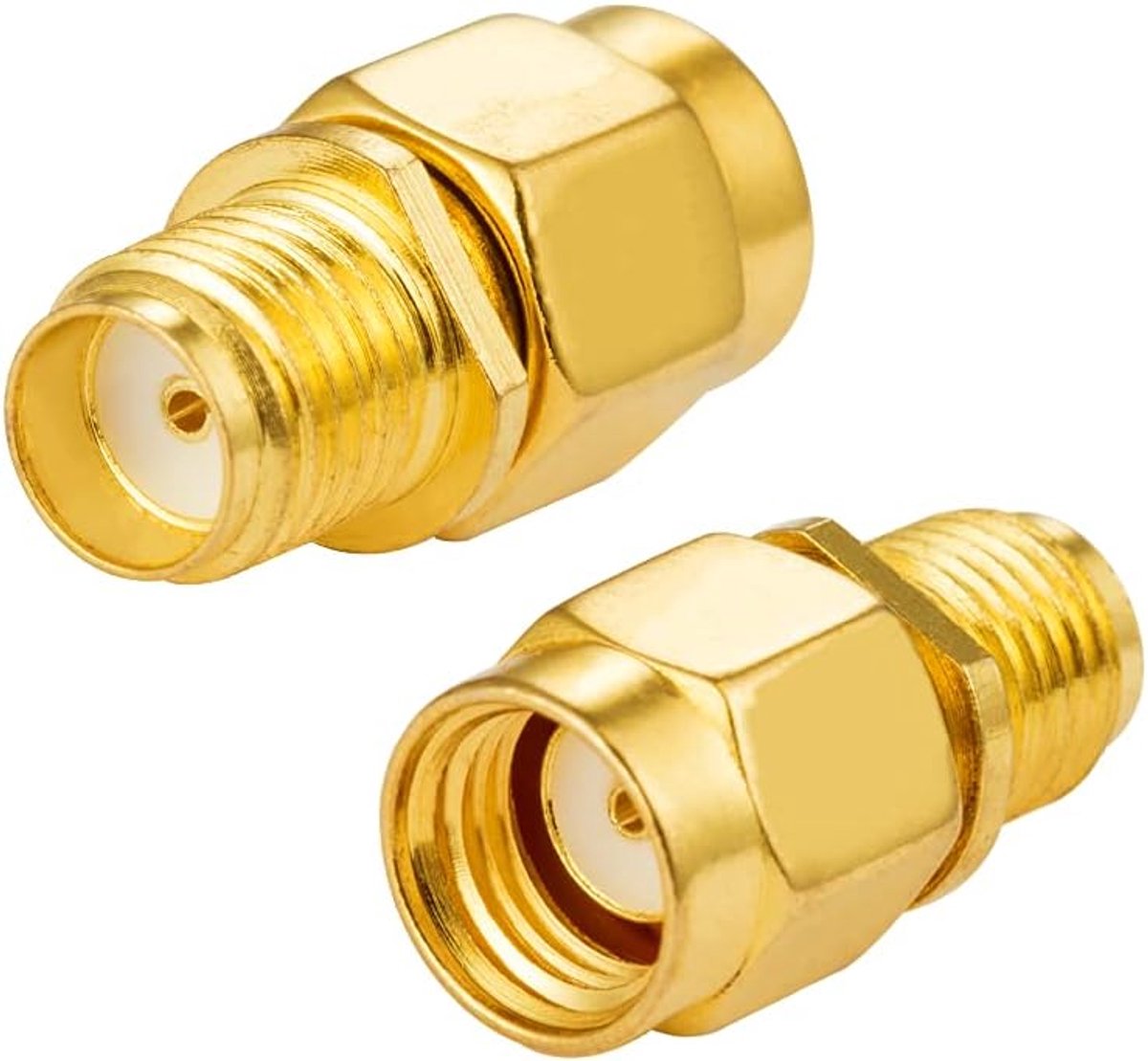 Vecys SMA Female to RP-SMA Male Adapter RF Coax Straight Adapter Gold Plated for WLAN Antenna Router 2G 3G 4G Wireless - ShopVlot