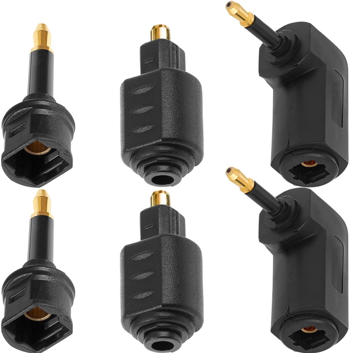 6 Pcs Fiber Optic Toslink to 3.5mm Mini Toslink Digital Jack Plug Adapter, Female to Male Mini Optical Audio - ShopVlot