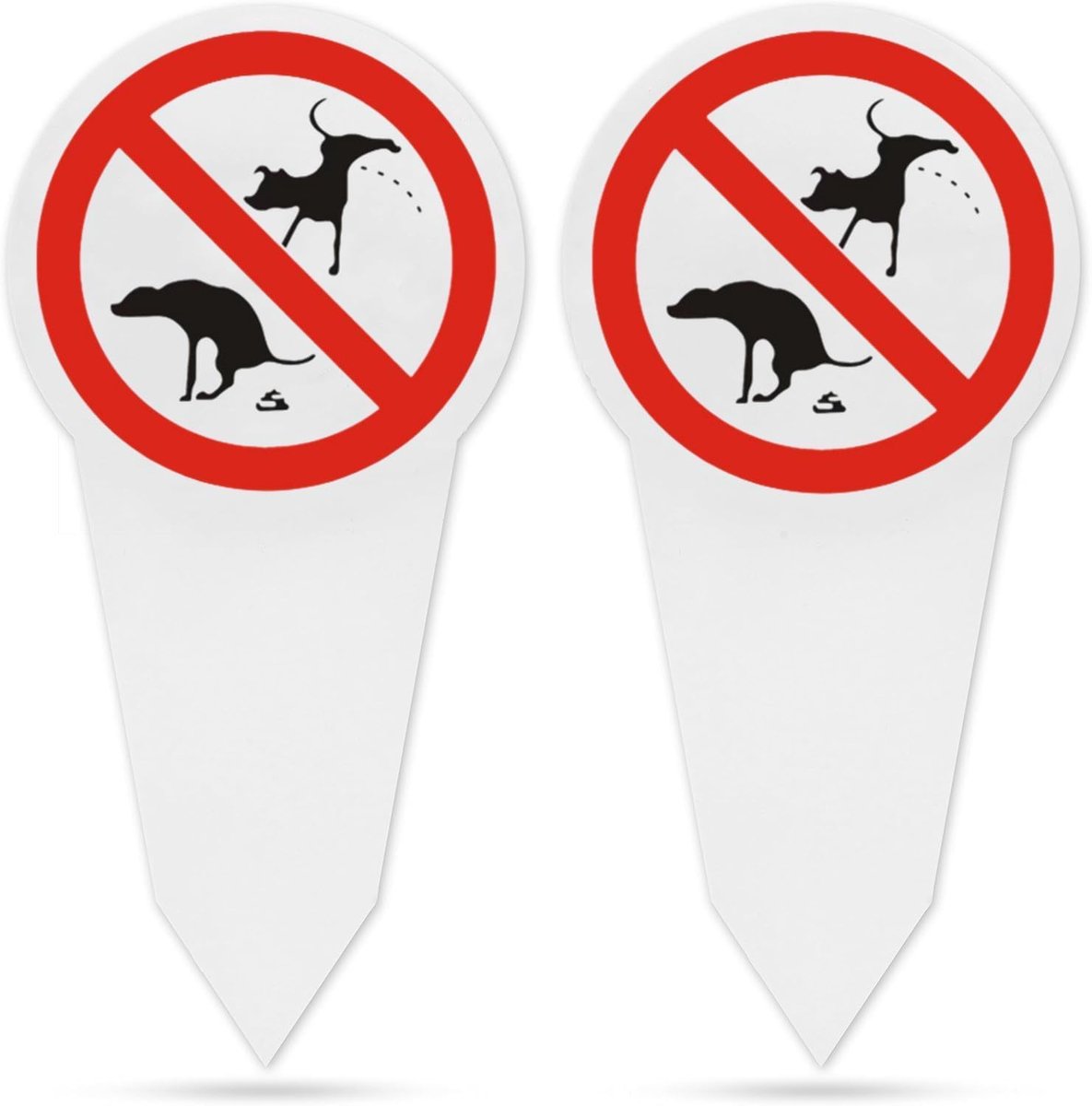 No Dog Toilet Sign, Double-Sided Printing, 2 Pcs High Quality Pin Signs, No Dog Lock, 30×15cm Instruction Board, No - ShopVlot