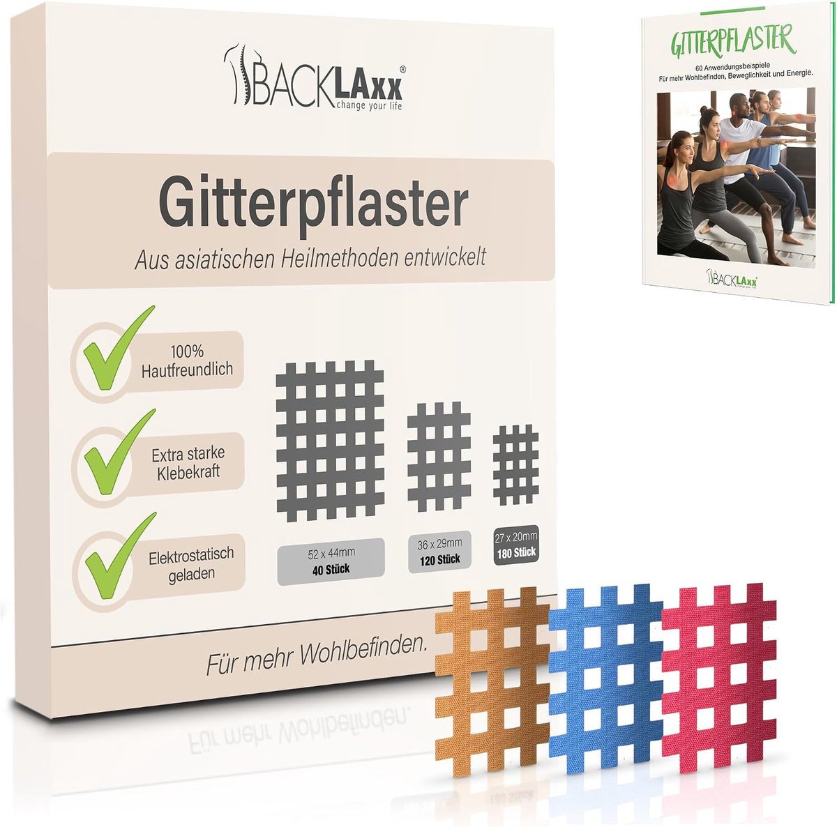BACKLAXX ® Grid tape, 180 pieces, premium quality - Grid plaster set in sizes type A - ShopVlot