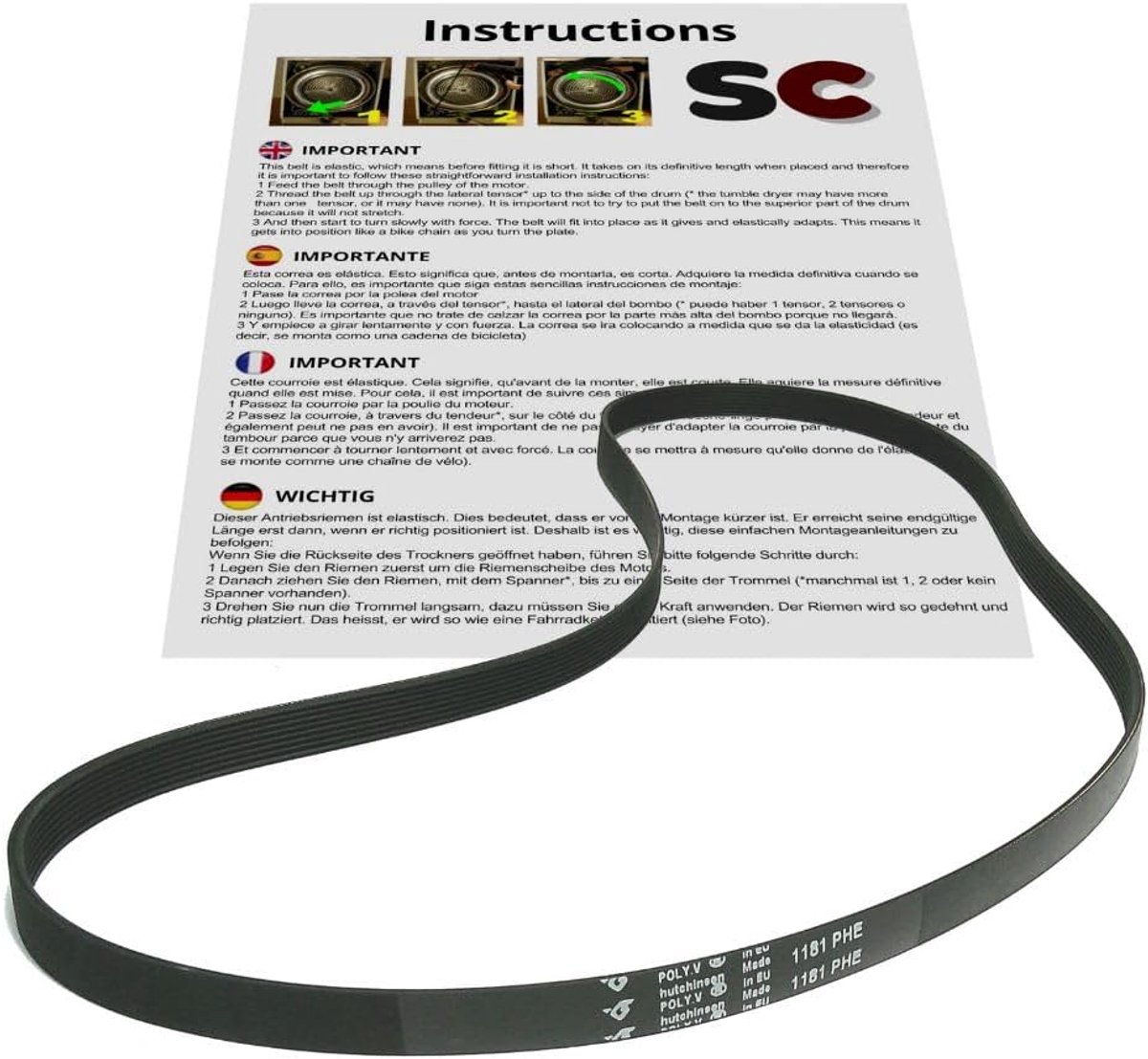 Washing machine belt 1181 PHE - ShopVlot