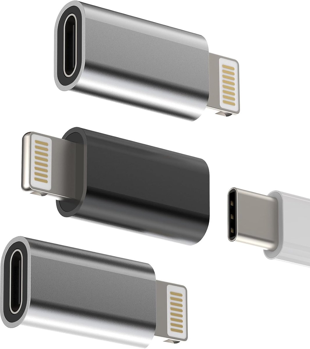 USB-C-aansluiting naar Lightning-stekker oplaadadapter (3 stuks) voor iPhone 14 13 12 Pro Max gecertificeerd voor - ShopVlot