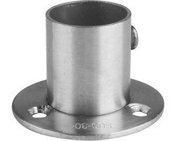 Andux LYGDZ-01, 4pcs Stainless Steel Flange Tube Holder for Bathroom Wardrobe, Silver(22mm) - ShopVlot