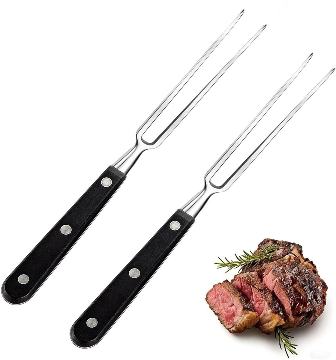 Solidchoice - Set van 2 Roestvrijstalen Serveervorken voor BBQ