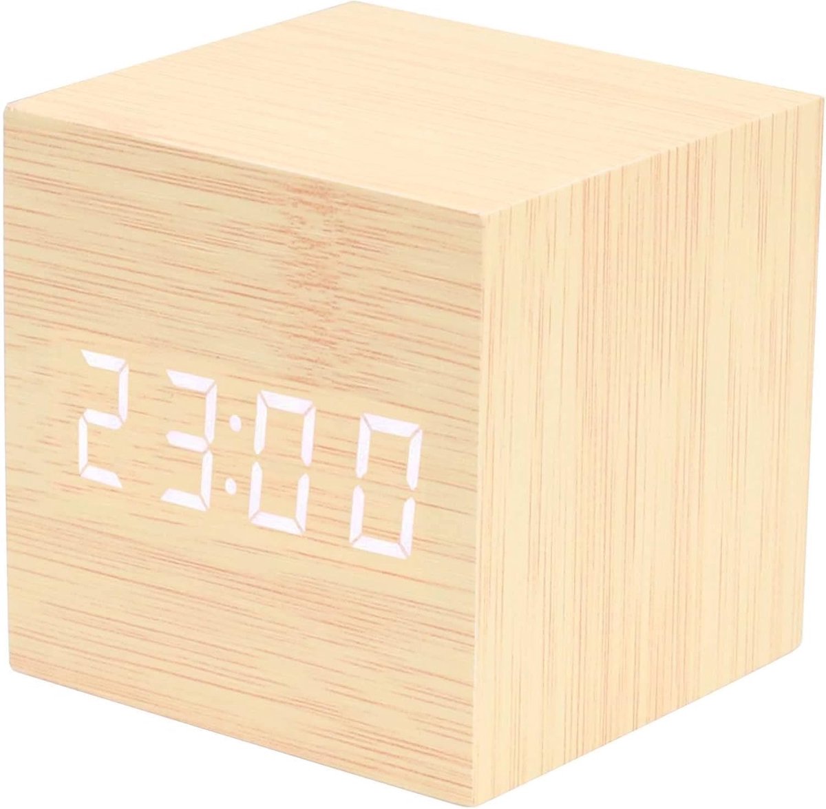 Solidchoice - Houten Digitale Wekkerradio met LCD Scherm