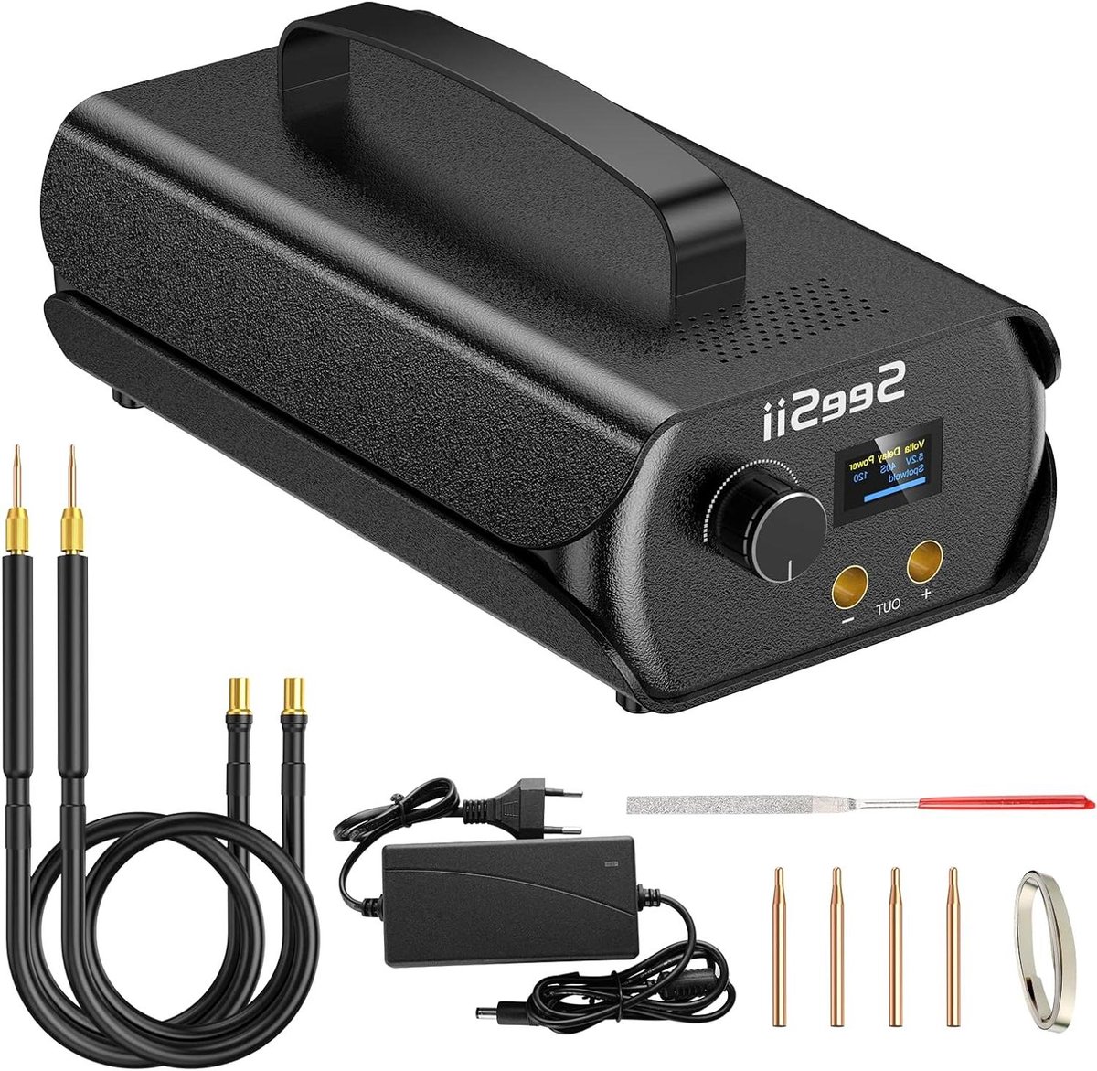 Puntlasapparaat - Spot welder - Batterijen Lassen - Farad Condensatoren - 01-03 mm - Zwart