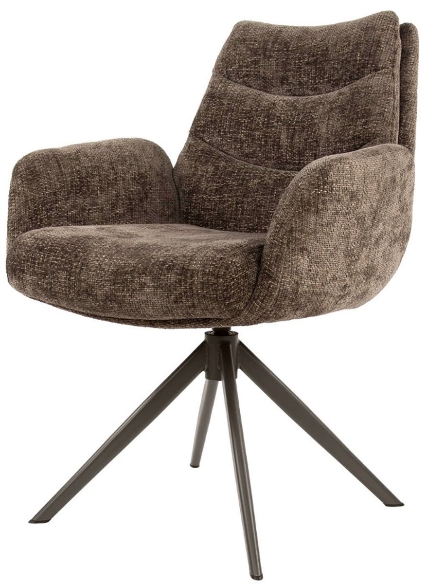AnLi Style Armstoel Lounge draaibaar Taupe-bruin - set van 2