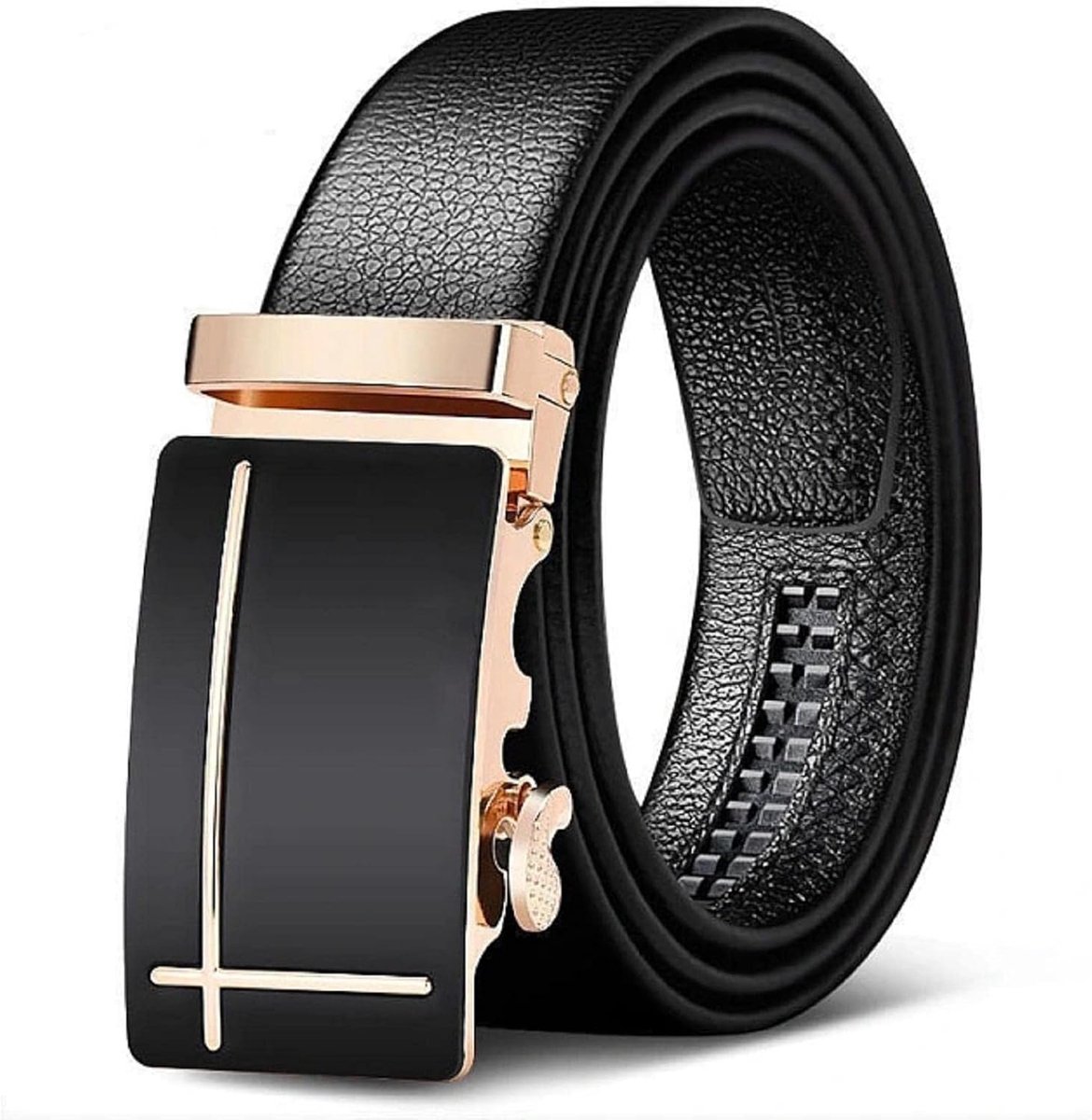 Riem heren 35 mm - lederen riem met ratelsluiting - automatische sluiting - perfect voor zakelijke kleding - ShopVlot