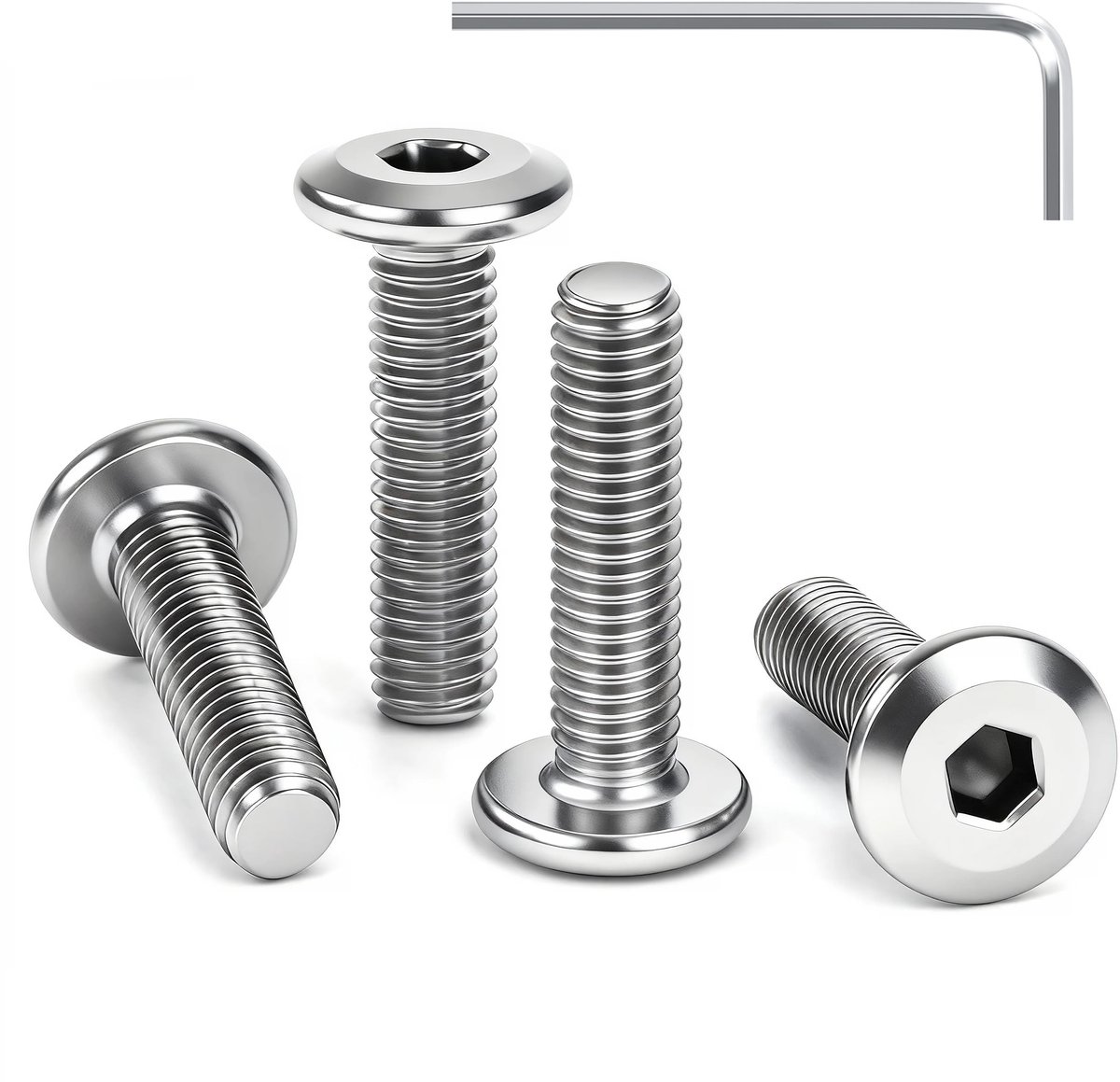 Solidchoice - Set van 25 RVS M4 x 10 mm Inbus Schroeven