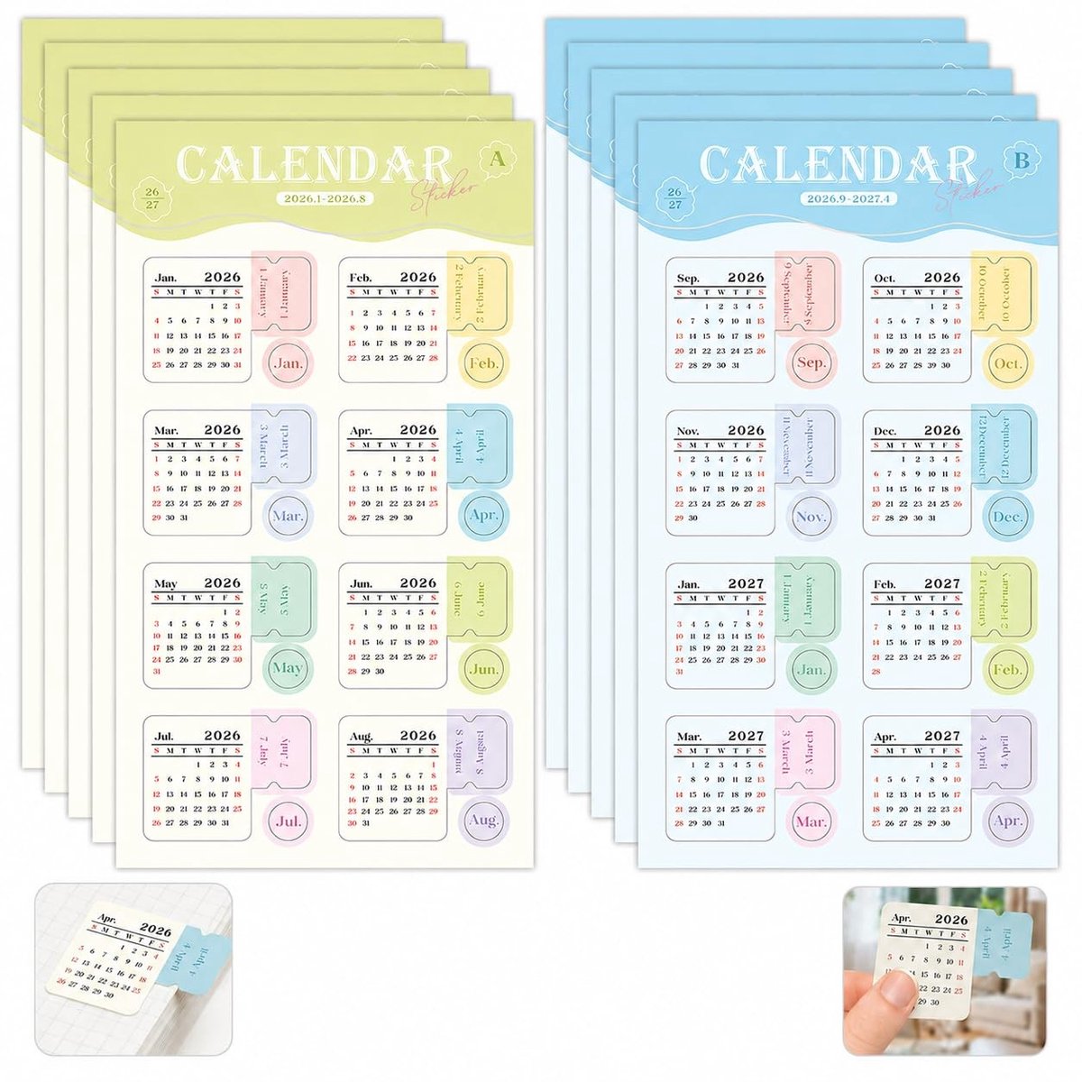 Solidchoice - Set van 80 Kalenderstickers voor Planners en Journals