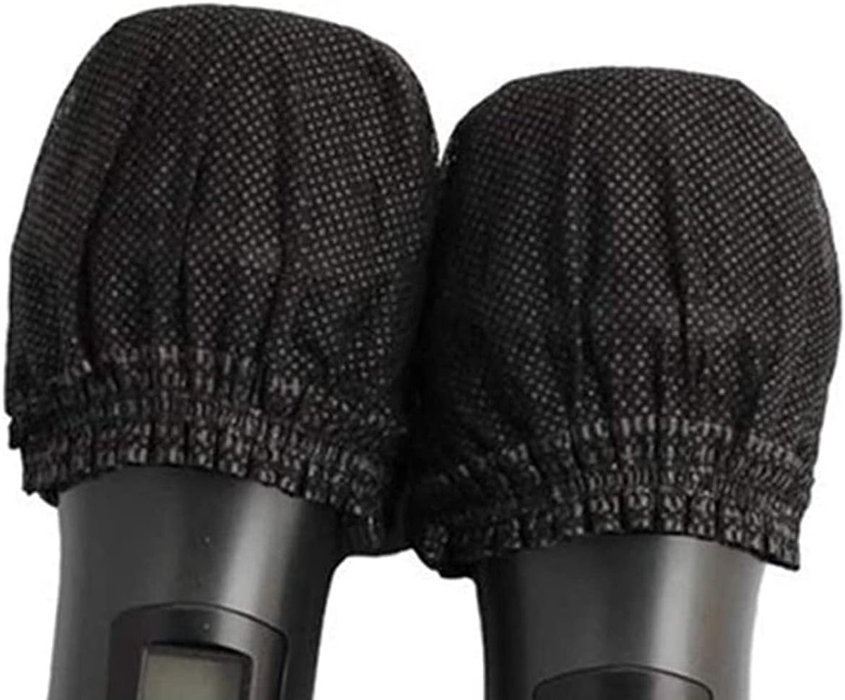 Pack van 50 Wegwerp Fleece Microfoonhoezen voor Karaoke, KTV en Interviews - Zwart Windscreen Accessoire
