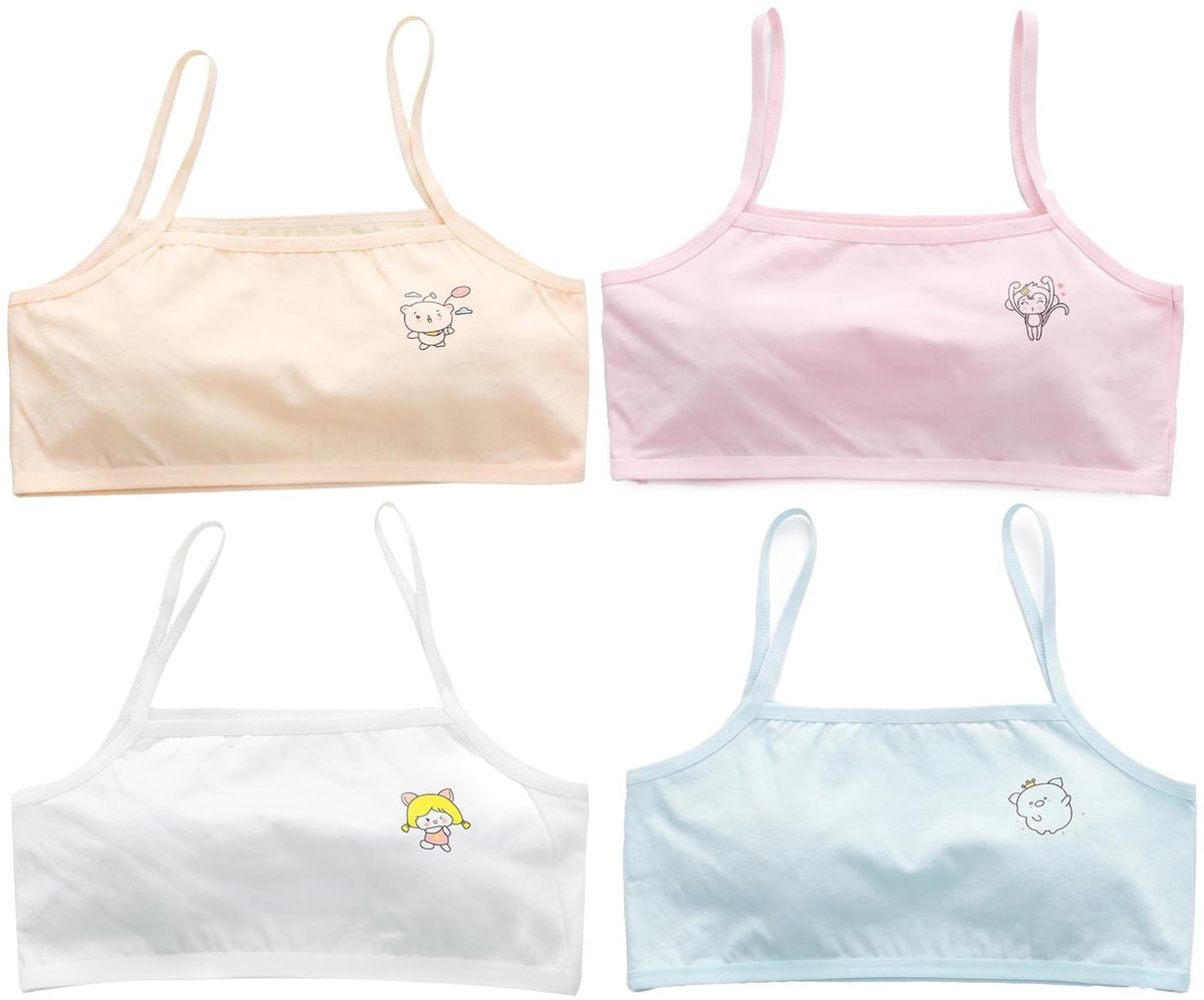 Solidchoice - Set van 4 Sportbeha's voor Meisjes, Comfortabel en Ademend