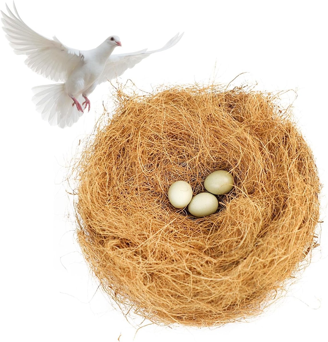 Natuurlijk Nestmateriaal voor Kleine Huisdieren, Kokosvezels voor Vogeldecoratie en Nestbouw, Ideaal voor Kanaries en Andere Vogels, 100 g