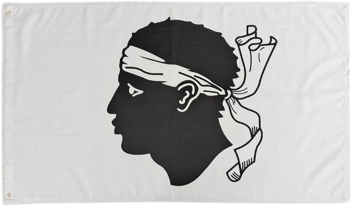 Corsica vlag 150cm x 90cm - 100% polyester - felgekleurde en kleurvaste vlag - ideaal voor buitengebruik - ShopVlot