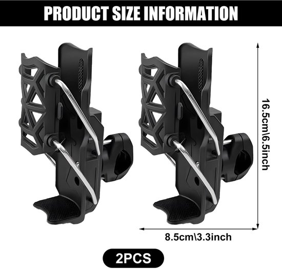 2 stuks flessenhouders fiets bekerhouder lichtgewicht bidonhouder flessenhouder voor fietsen voor frame en stuur, bidonhouder voor fiets, MTB, racefiets — afbeelding 5