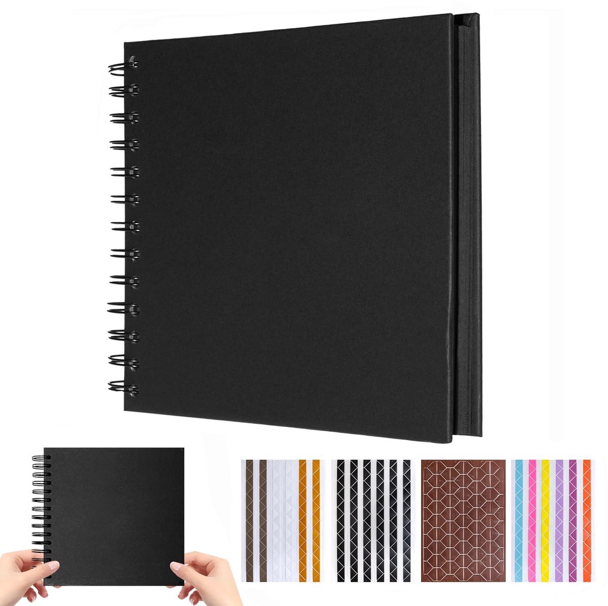 Solidchoice - DIY Fotoalbum 7 Inch met 80 Zwarte Pagina's voor Creatieve Herinneringen