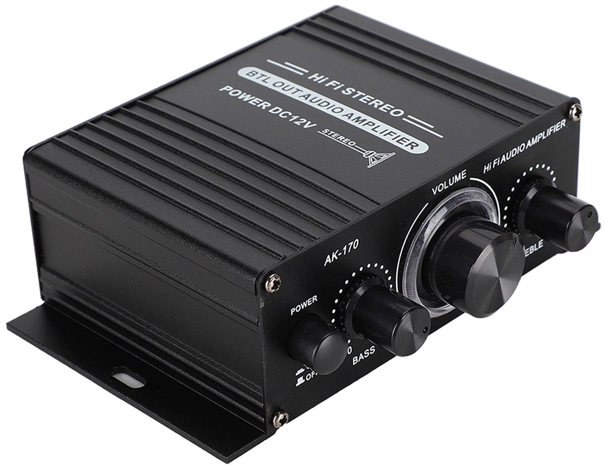 Solidchoice - Mini HiFi Stereo Versterker 20W + 20W voor Geluidsystemen