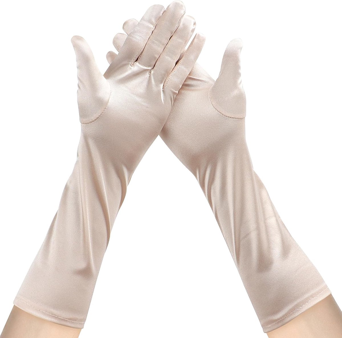 JUNART Lange Satijnen Handschoenen 15,3" Dames Onderarm Lengte Handschoenen Zachte en Ademende Handschoenen voor Opera - ShopVlot